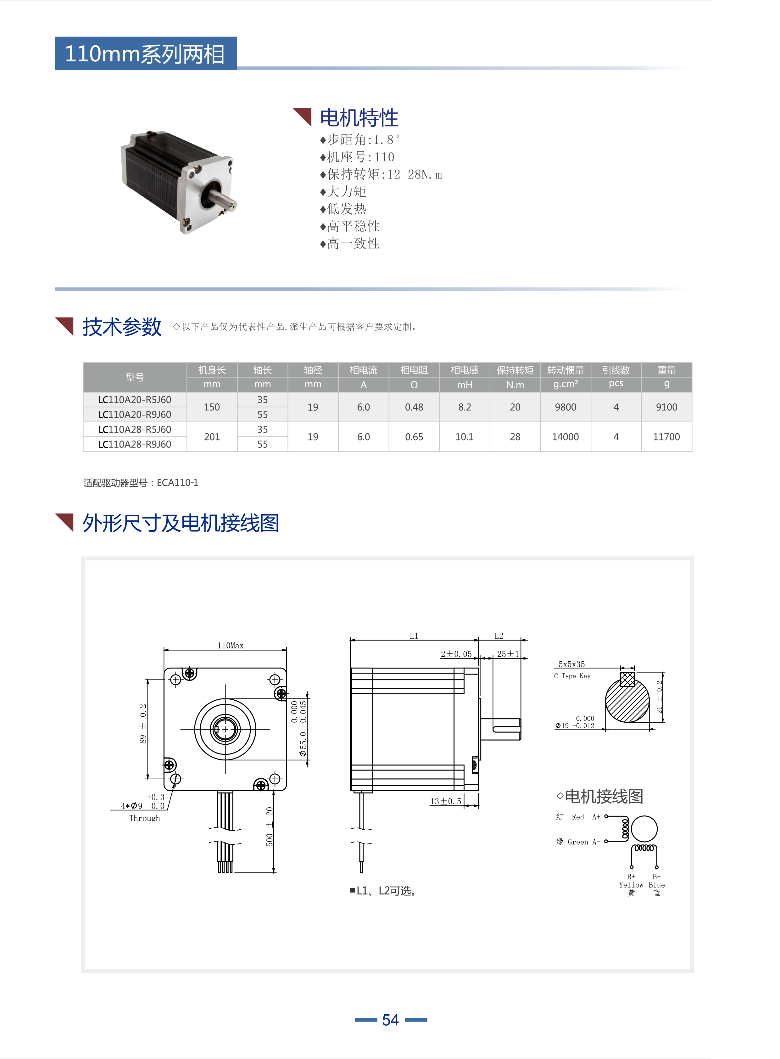 立成110步進(jìn)電機(jī)參數(shù):步距角:1.8機(jī)座號:110保持轉(zhuǎn)矩:12-28N.m大力矩低發(fā)熱高平穩(wěn)性高一致性