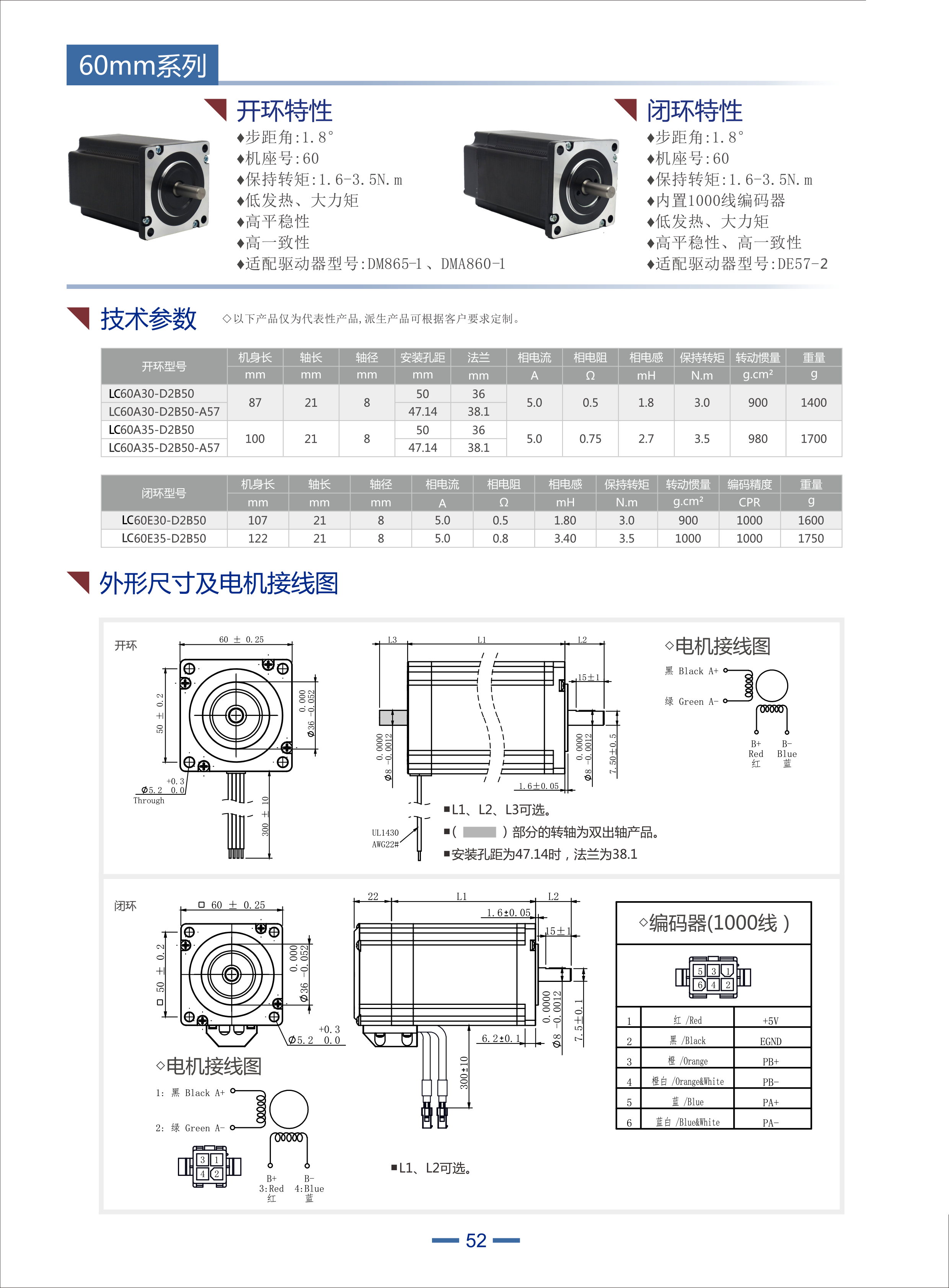 立成60開(kāi)環(huán)/閉環(huán)/剎車(chē)步進(jìn)電機(jī)詳細(xì)參數(shù)